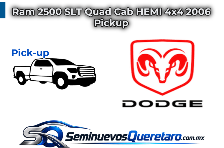 Inicio 12 Ram 2500 SLT Quad Cab HEMI 4x4 2006 Pickup Dodge