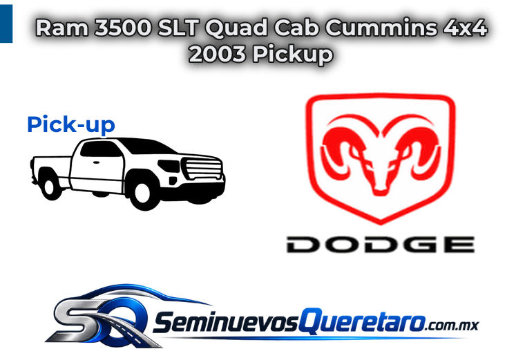 Ram 3500 SLT Quad Cab Cummins 4x4 2003 Pickup Dodge